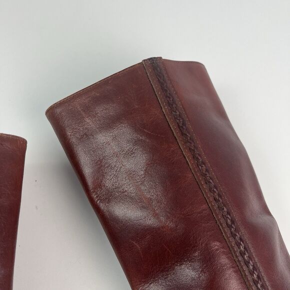 Vintage Dexter Campus Western Tall Boots 8 Brown Cowgirl Riding Ranch Festival - Picture 9 of 16